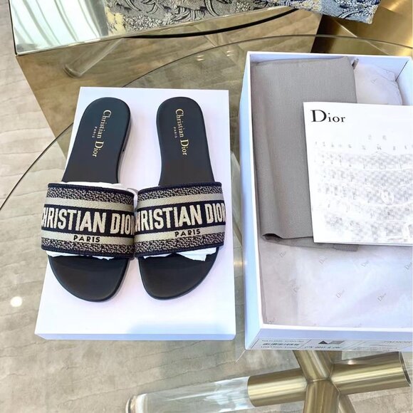 Christian Dior Navy Blue Dway Sandals - Picture 2 of 9